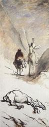 Honore  Daumier Don Quixote and the Dead Mule France oil painting art